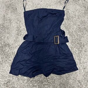Monteau Dark Blue Strapless Romper